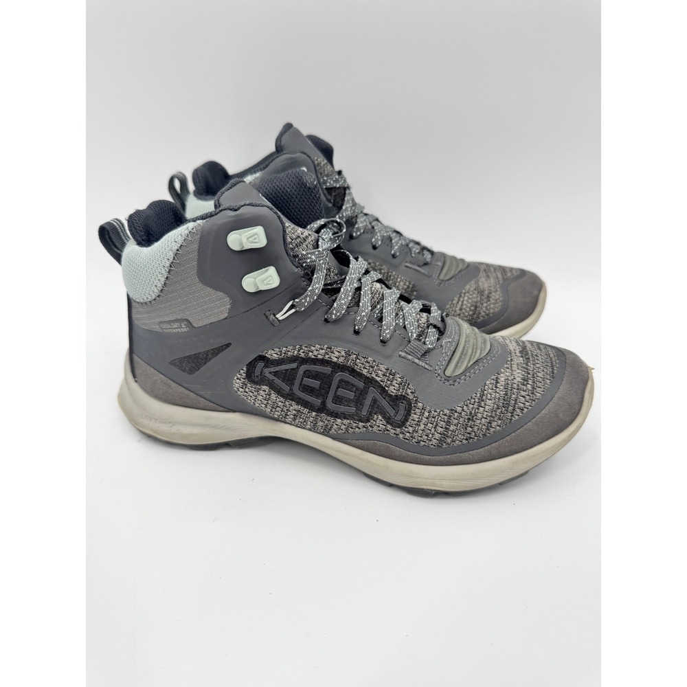 Keen NXIS EVO Mid Waterproof Hiking Boots Women 6.5 Gray Lightweight Breathable